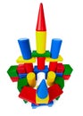 Toy castle made Ã¢â¬â¹Ã¢â¬â¹of plastic blocks Royalty Free Stock Photo